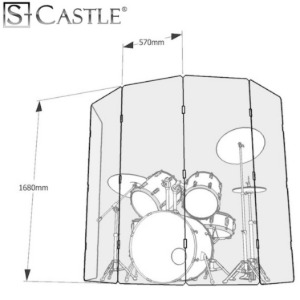 S-Castle 드럼쉴드(차음판) 에스캐슬 168 시리즈 / 에스캐슬 LS Series 드럼쉴드 168Cm높이 / 5~8장